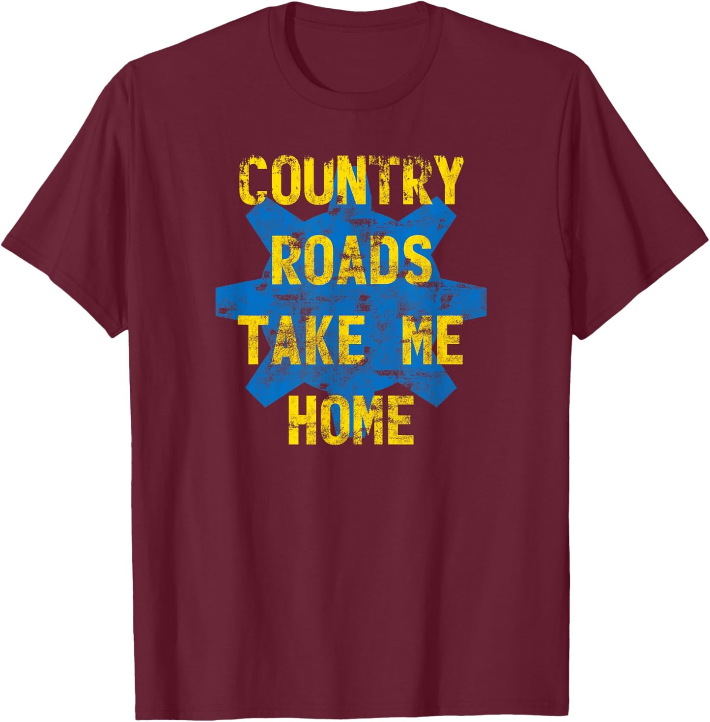 MathWare Country Roads Take Me Home Vault Gear 76 Gift T-Shirt - T-Shirt | Maroon