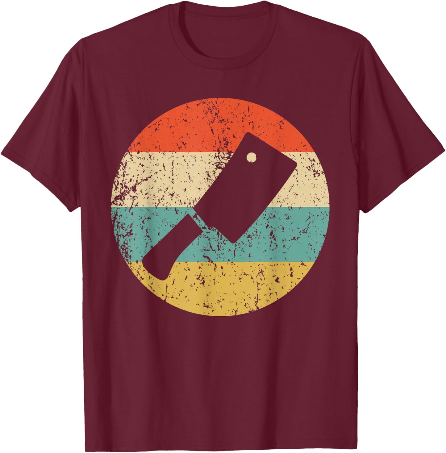 Metcher Shirt Vintage Retro Meat Cleaver T-Shirt - T-Shirt | Maroon