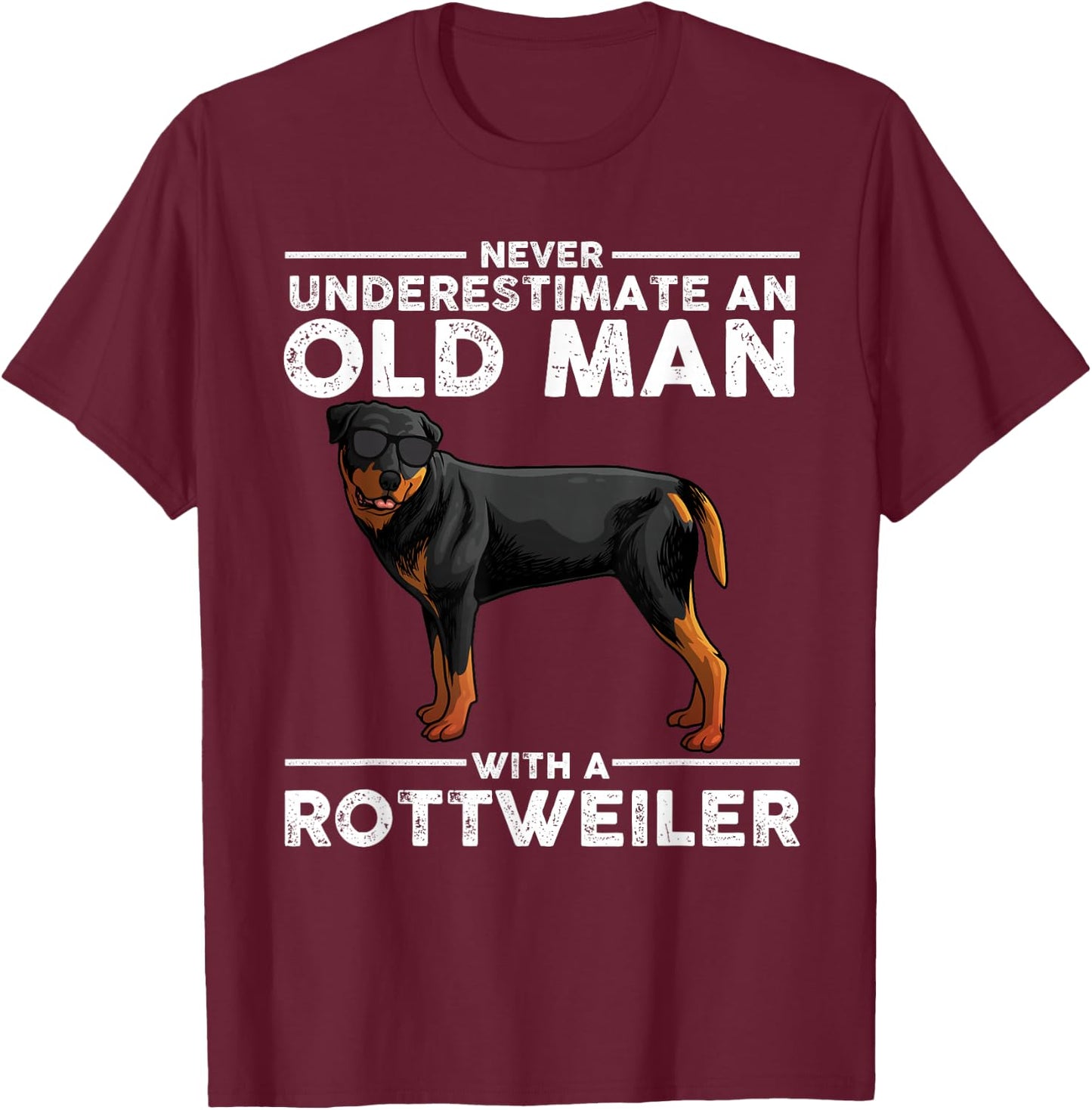 Funny Rottweiler Designs Dad Grandpa Rottie Lovers Small T-Shirt - T-Shirt | Maroon