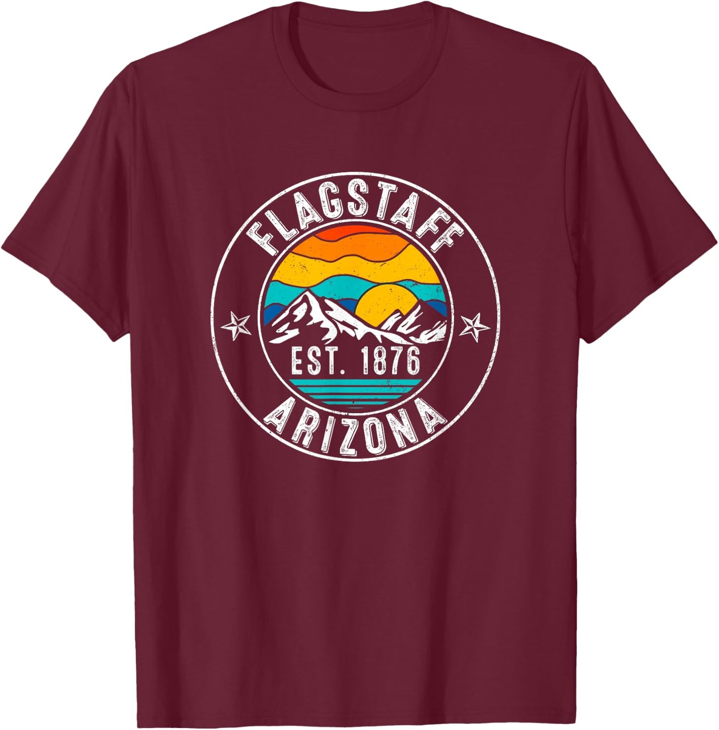Retro 70s 80s Flagstaff Arizona AZ T-Shirt - T-Shirt | Maroon