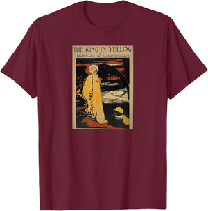 Vintage King In Yellow weird fiction cover Art Nouveau T-Shirt - T-Shirt | Maroon