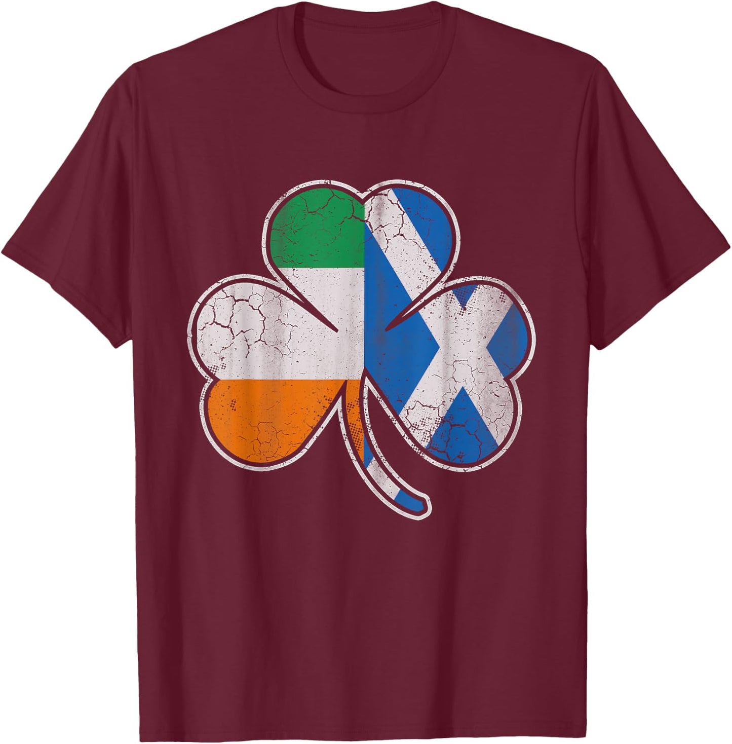 Scotch Irish Shamrock Scottish St Patricks Day T-Shirt - T-Shirt | Maroon
