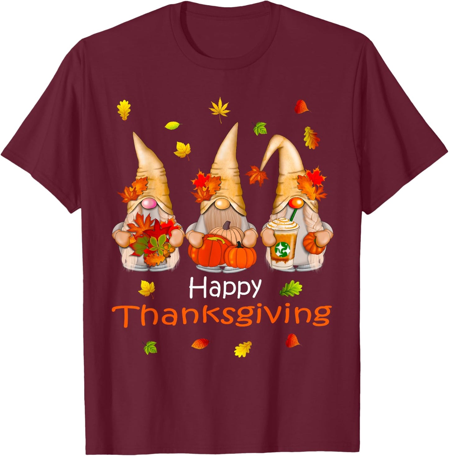 Funny Thanksgiving Shirts Gnome - Gnomies Family T-Shirt - T-Shirt | Maroon