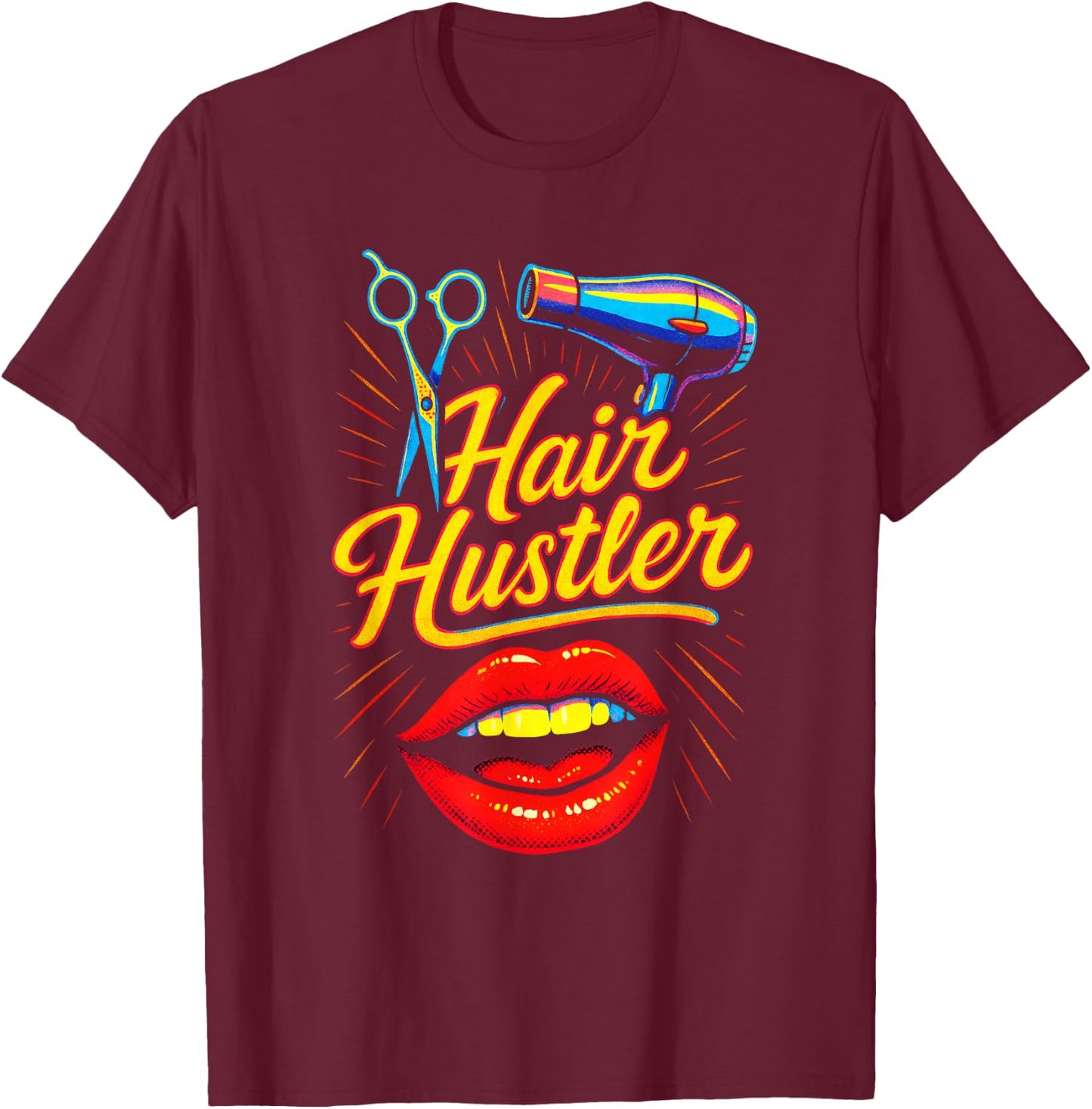 Hair Hustler - Stylist Salon Beauty Professional T-Shirt - T-Shirt | Maroon
