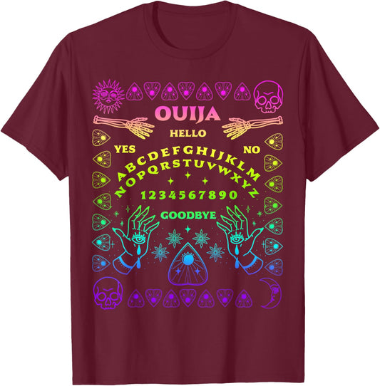 Ouija Board Spirit Board Halloween Skeleton Tarot Women T-Shirt - T-Shirt | Maroon