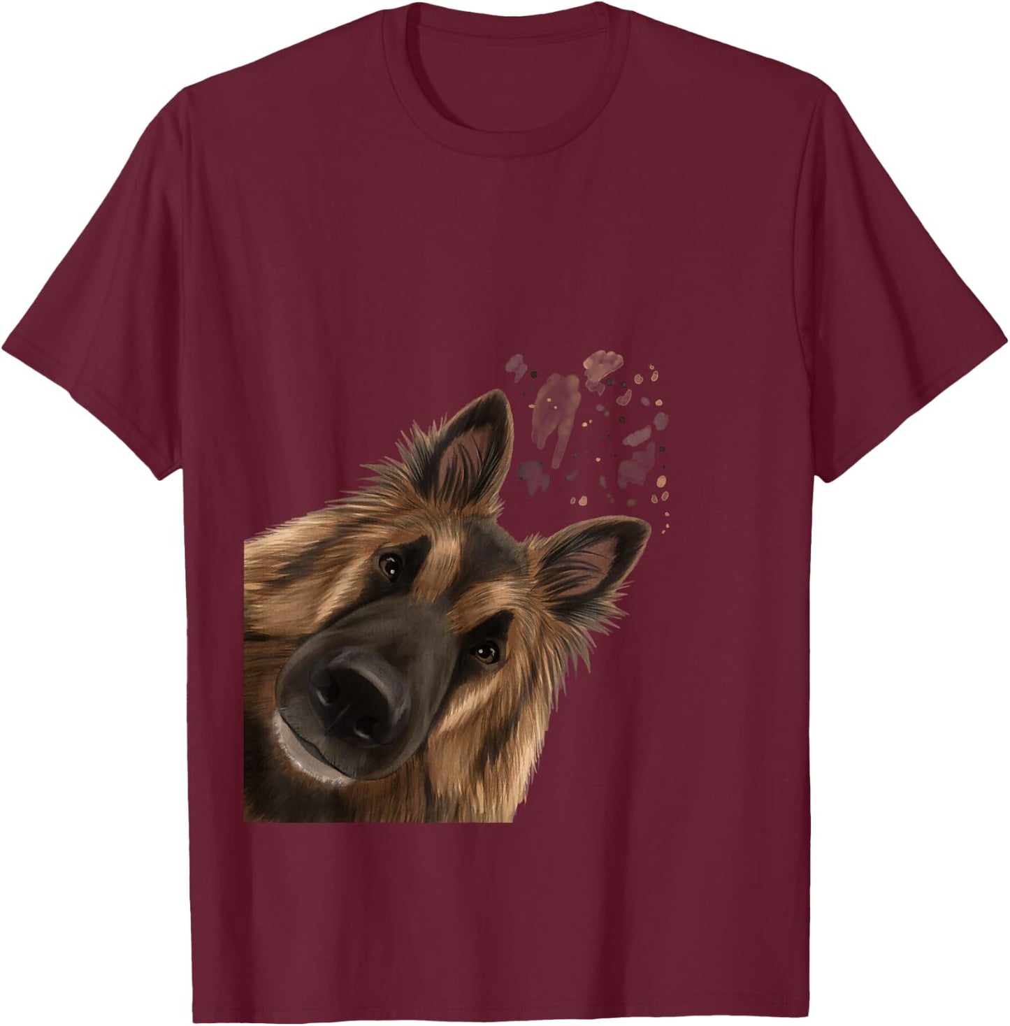 Funny Curious Belgian Shepherd Dog Tervuren T-Shirt - T-Shirt | Maroon