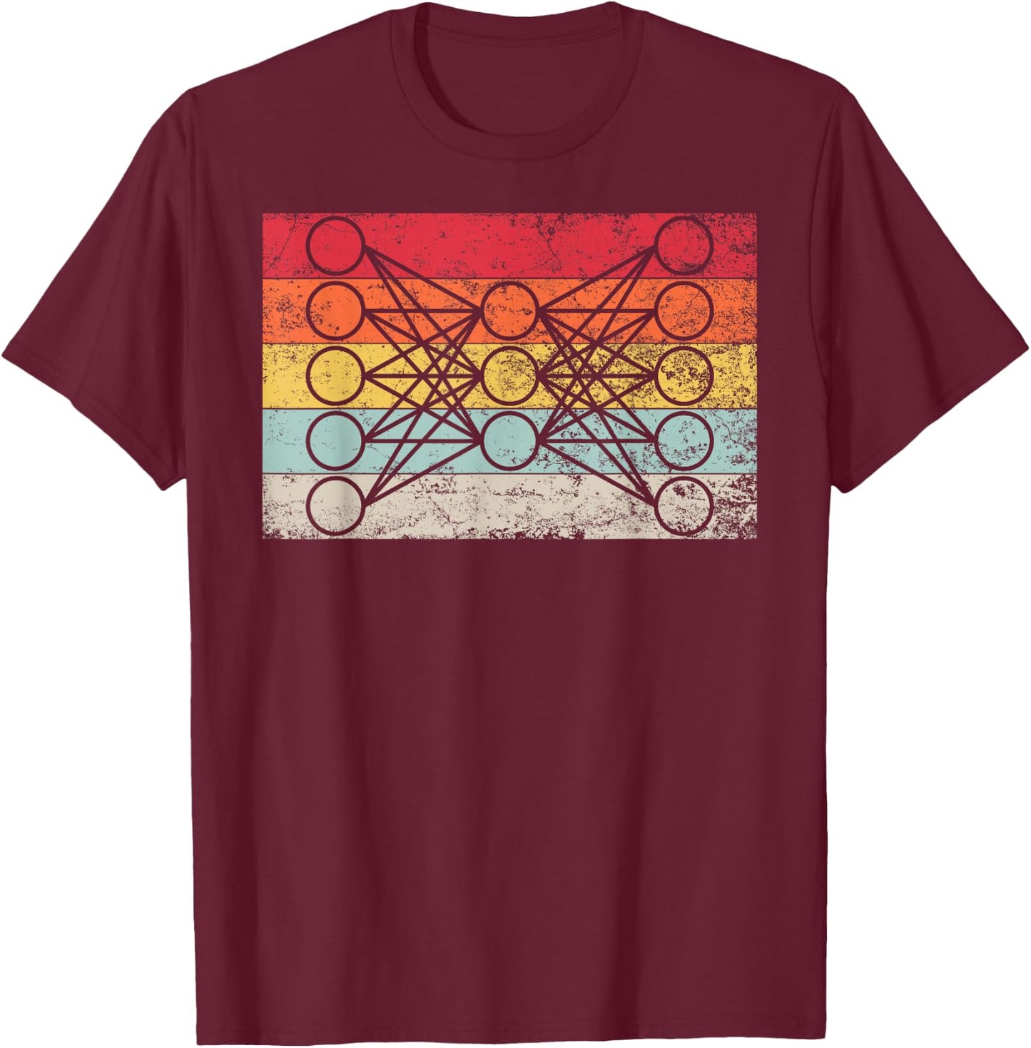 AUTOENCODER Neural Net AI Deep Learning Robot Vintage Style T-Shirt - T-Shirt | Maroon