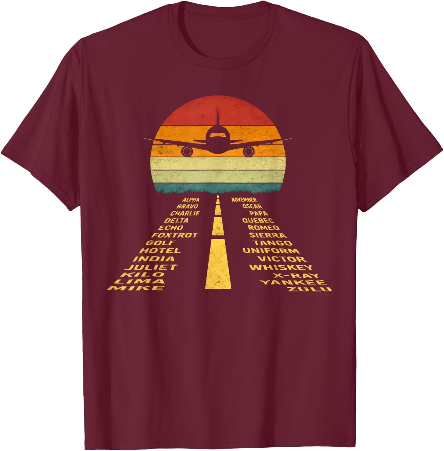 Phonetic Alphabet Airplane Pilot Gifts Women Kids T-Shirt - T-Shirt | Maroon