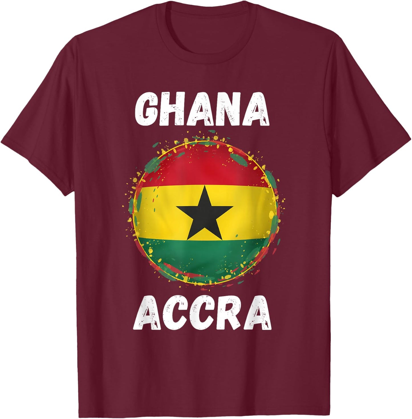 Accra Ghana Retro Vintage Ghanaian Flag Souvenirs T-Shirt - T-Shirt | Maroon