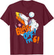 Blast Off I'm 6! Kids 6th Birthday Outer Space Rocket Ship T-Shirt - T-Shirt | Maroon