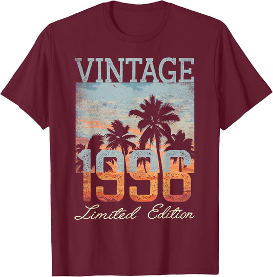 Vintage 1996 Limited Edition 29th Birthday 29 Year Old Gifts T-Shirt - T-Shirt | Maroon