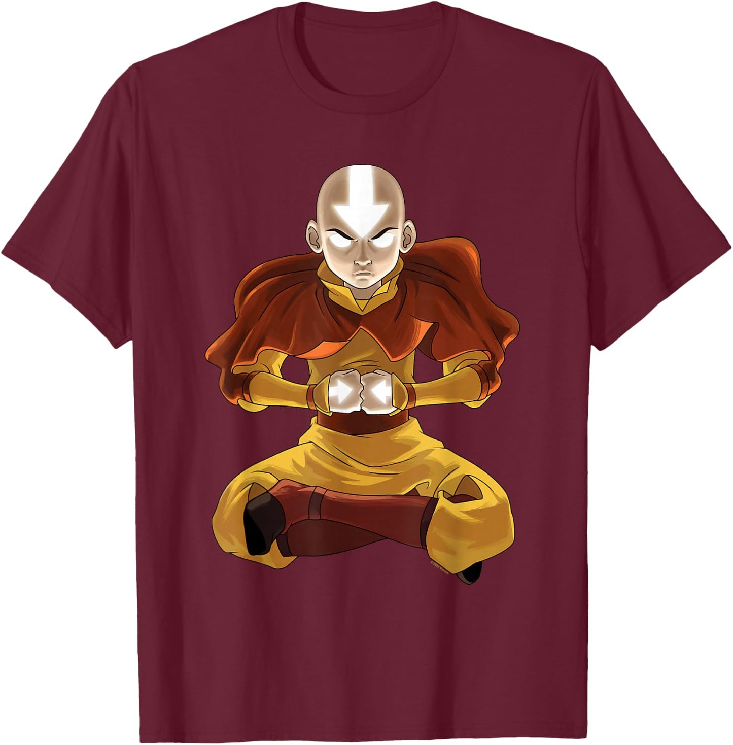 Avatar: The Last Airbender Aang Meditation T-Shirt - T-Shirt | Maroon