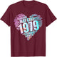 MAY GIRL 1979 Awesome Fabulous Heart 47th Birthday Mom Pink T-Shirt - T-Shirt | Maroon
