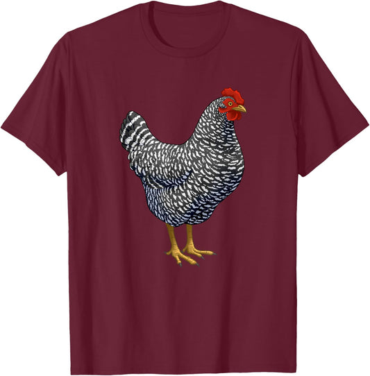 Barred Plymouth Rock Hen Chicken Lover T-Shirt - T-Shirt | Maroon