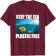 Water Pollution with Plastic Waste T-Shirt - T-Shirt | Maroon