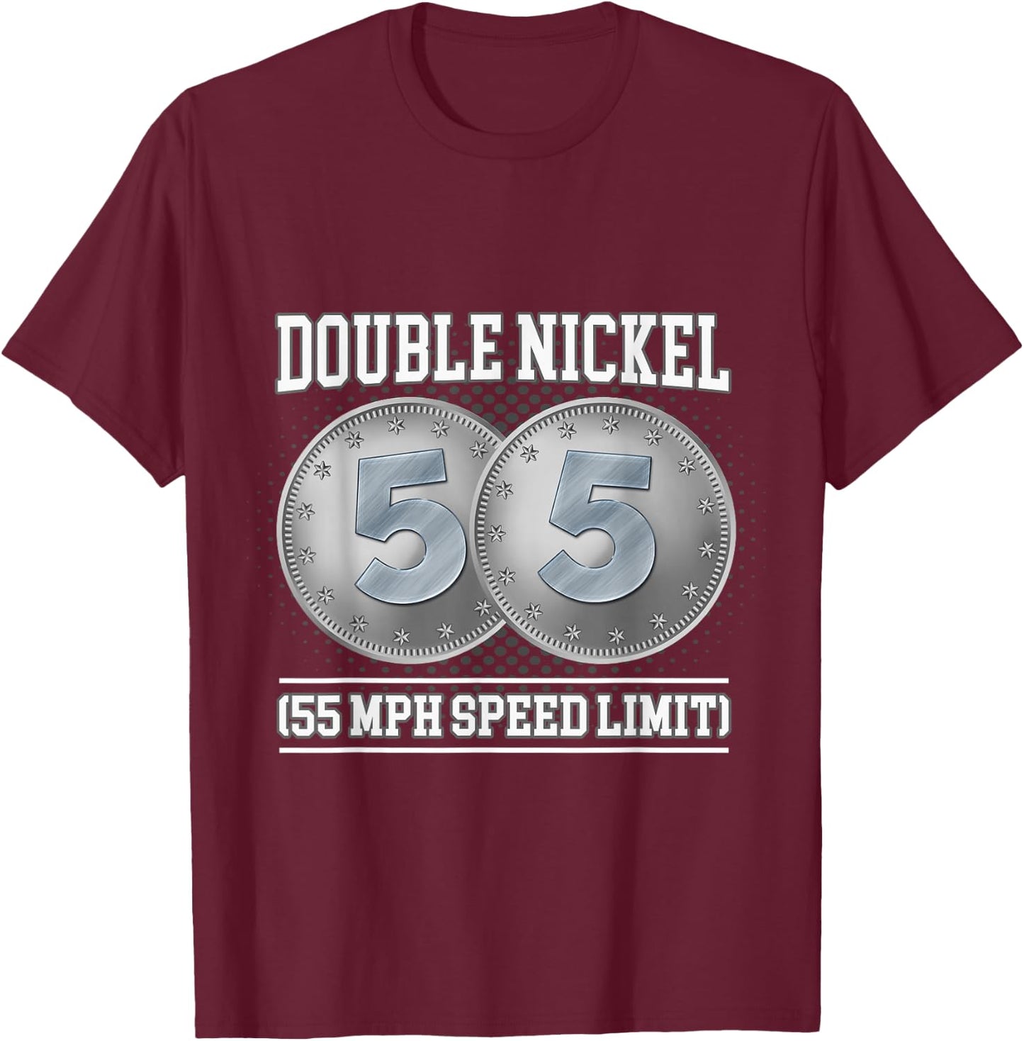 Double Nickel CB Talk Trucker Design T-Shirt - T-Shirt | Maroon