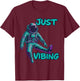 Astronaut Purple and Teal Shirts, Galaxy Just Vibing T-Shirt - T-Shirt | Maroon
