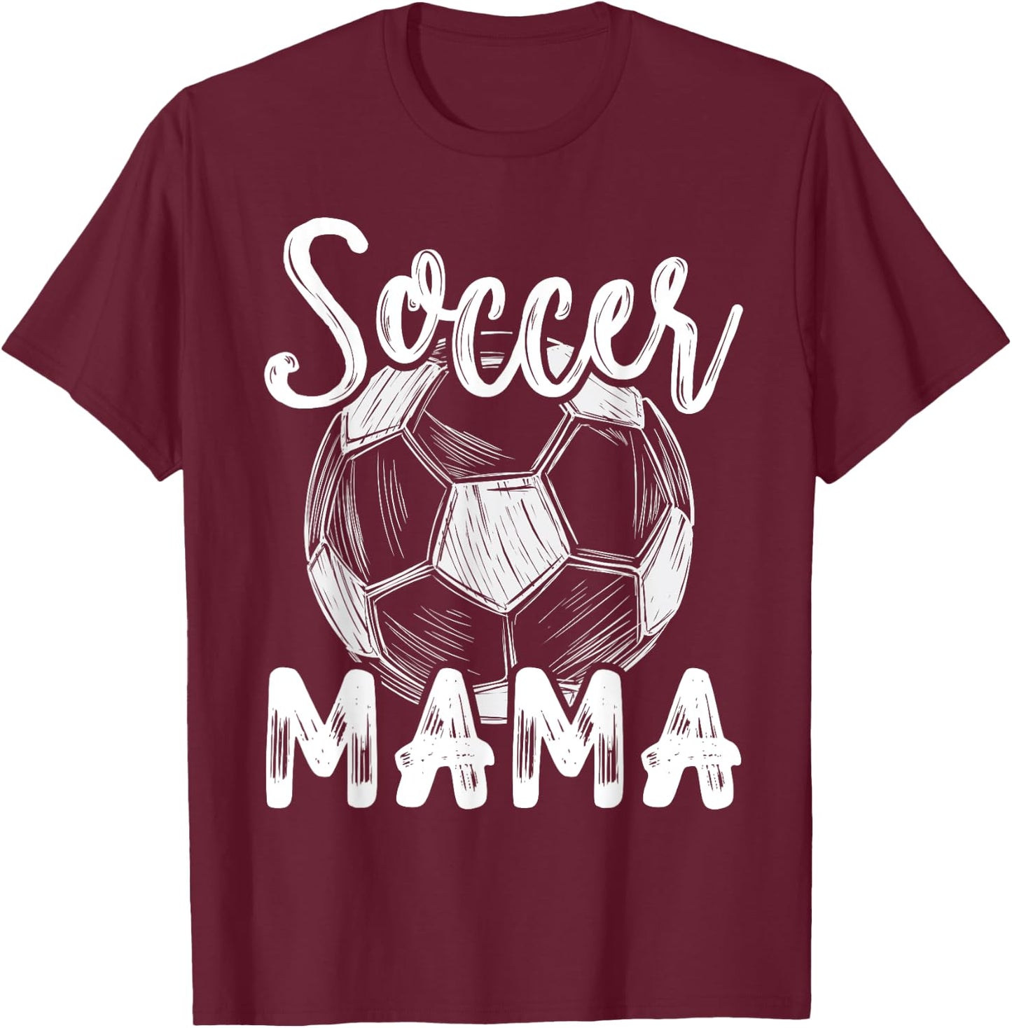 Soccer Mama Women Family Matching Team Player Soccer Ball T-Shirt - T-Shirt | Maroon