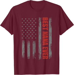 Veterans Day American Flag Nana Shirts, 4th Of July Grandma Women Men T-Shirt - T-Shirt | Maroon