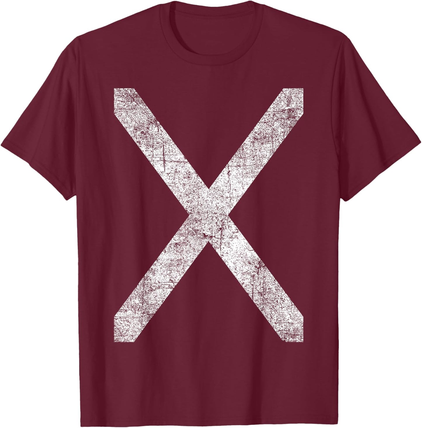 Scotland Flag Scottish Saltire Distressed St Andrew's Cross T-Shirt - T-Shirt | Maroon