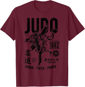 Vintage Retro Judo T-Shirt - T-Shirt | Maroon