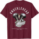Old School V-Twin Knuckle Head Image Logo on Back Dark Color T-Shirt - T-Shirt | Maroon