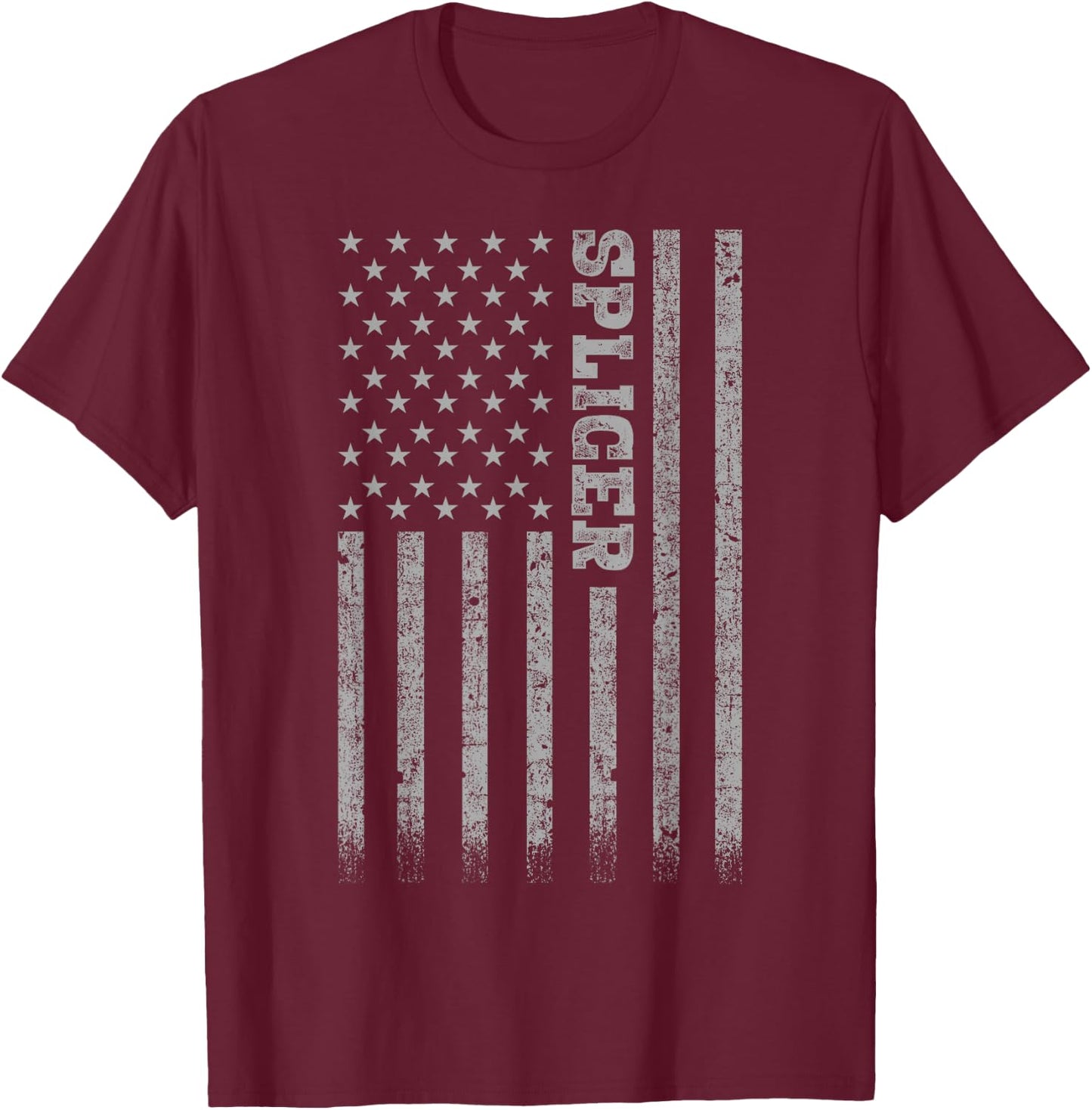 Splicer American Flag T-Shirt - T-Shirt | Maroon
