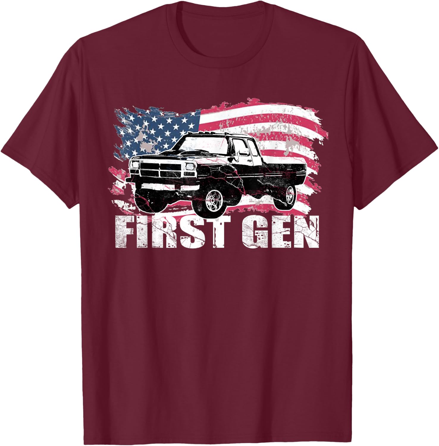 First Gen Truck Squarebody First Generation Truck 1st gen T-Shirt - T-Shirt | Maroon