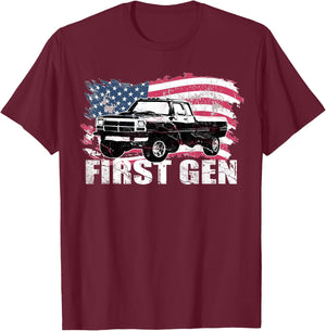 First Gen Truck Squarebody First Generation Truck 1st gen T-Shirt - T-Shirt | Maroon