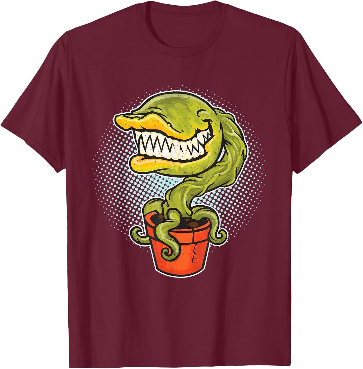 Piranha Plant Retro Video Gaming Art Gift Distressed T-Shirt - T-Shirt | Maroon
