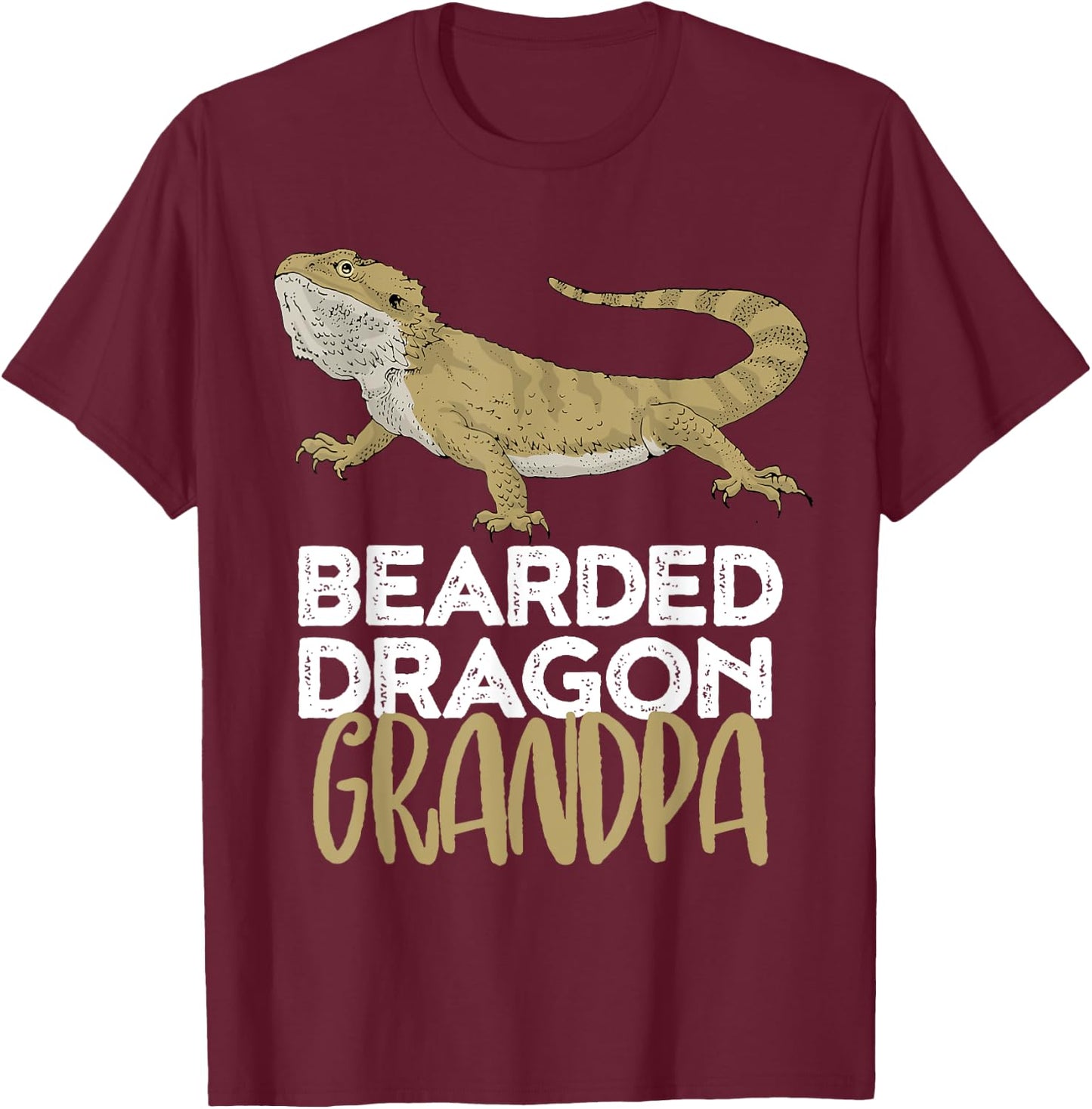 Bearded Dragon Grandpa Shirt Funny For Reptile Lover T-Shirt - T-Shirt | Maroon