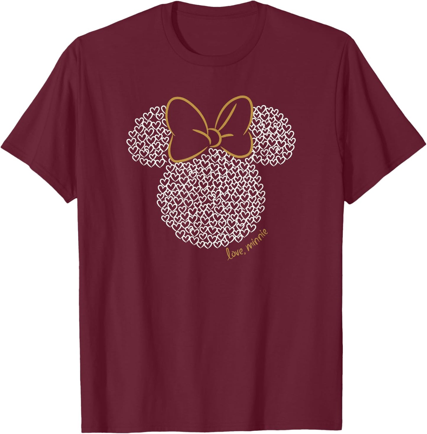 Disney Mickey and Friends Minnie Doodle Love Ears T-Shirt - T-Shirt | Maroon
