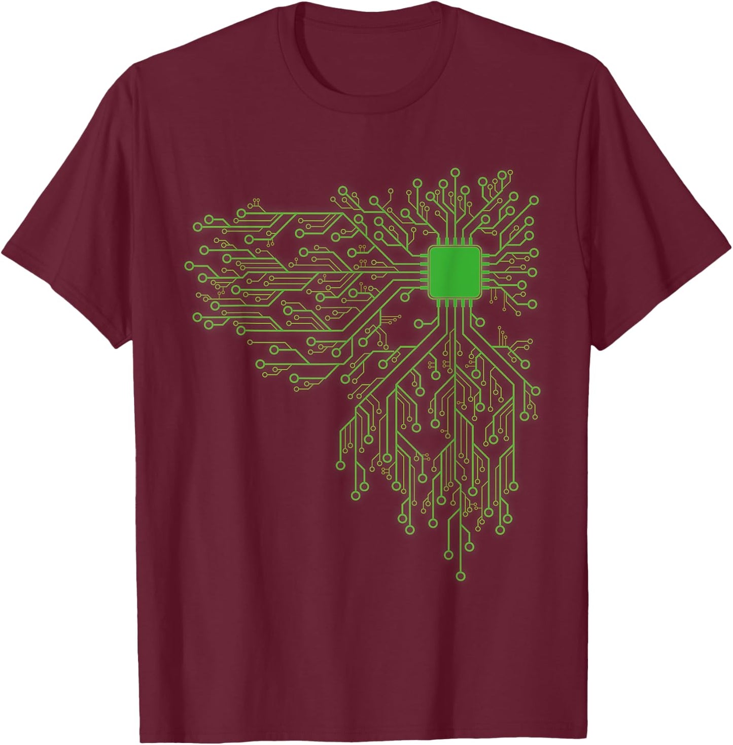 Computer Chip CPU Core Heart - Funny Computer Geek T-Shirt - T-Shirt | Maroon