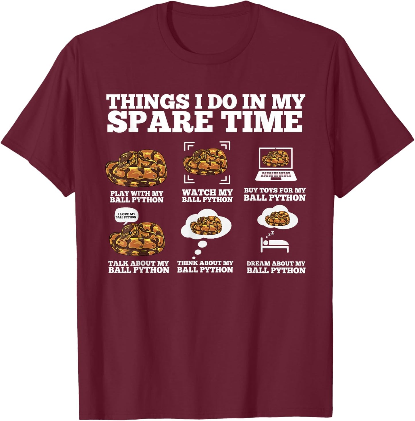 Snake Lovers - I Love Mine T-Shirt - T-Shirt | Maroon