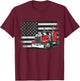 US American Flag Semi Truck Driver T-Shirt - T-Shirt | Maroon