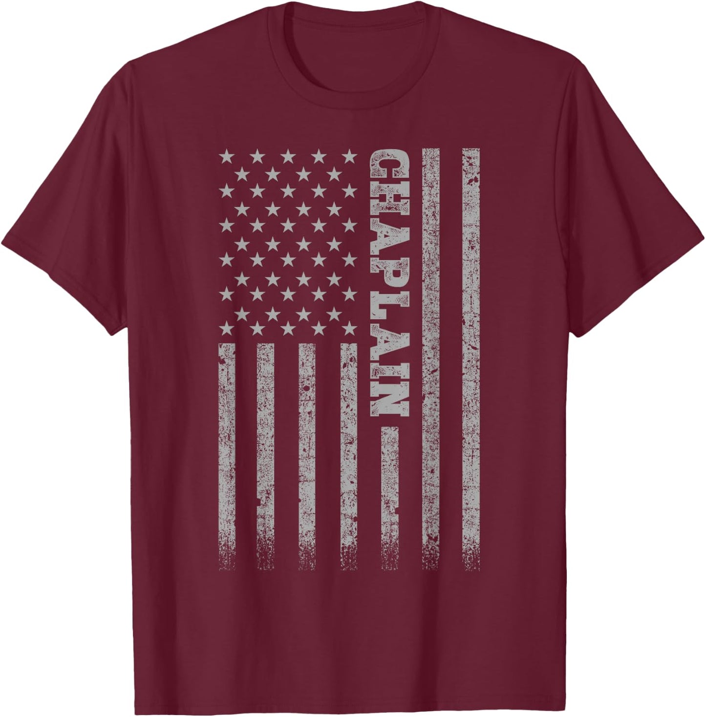 Chaplain American Flag T-Shirt - T-Shirt | Maroon