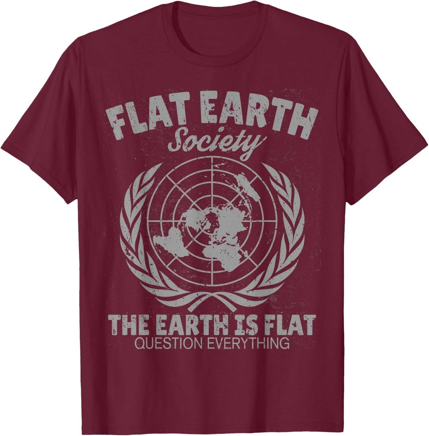 Flat Earth Society T-Shirt - T-Shirt | Maroon