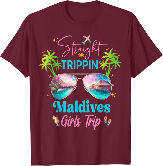 Maldives Vacation Birthday Girls Trip T-Shirt - T-Shirt | Maroon