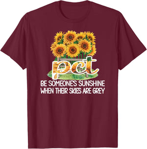 PCT Sunflower Best Patient Care Tech T-Shirt - T-Shirt | Maroon