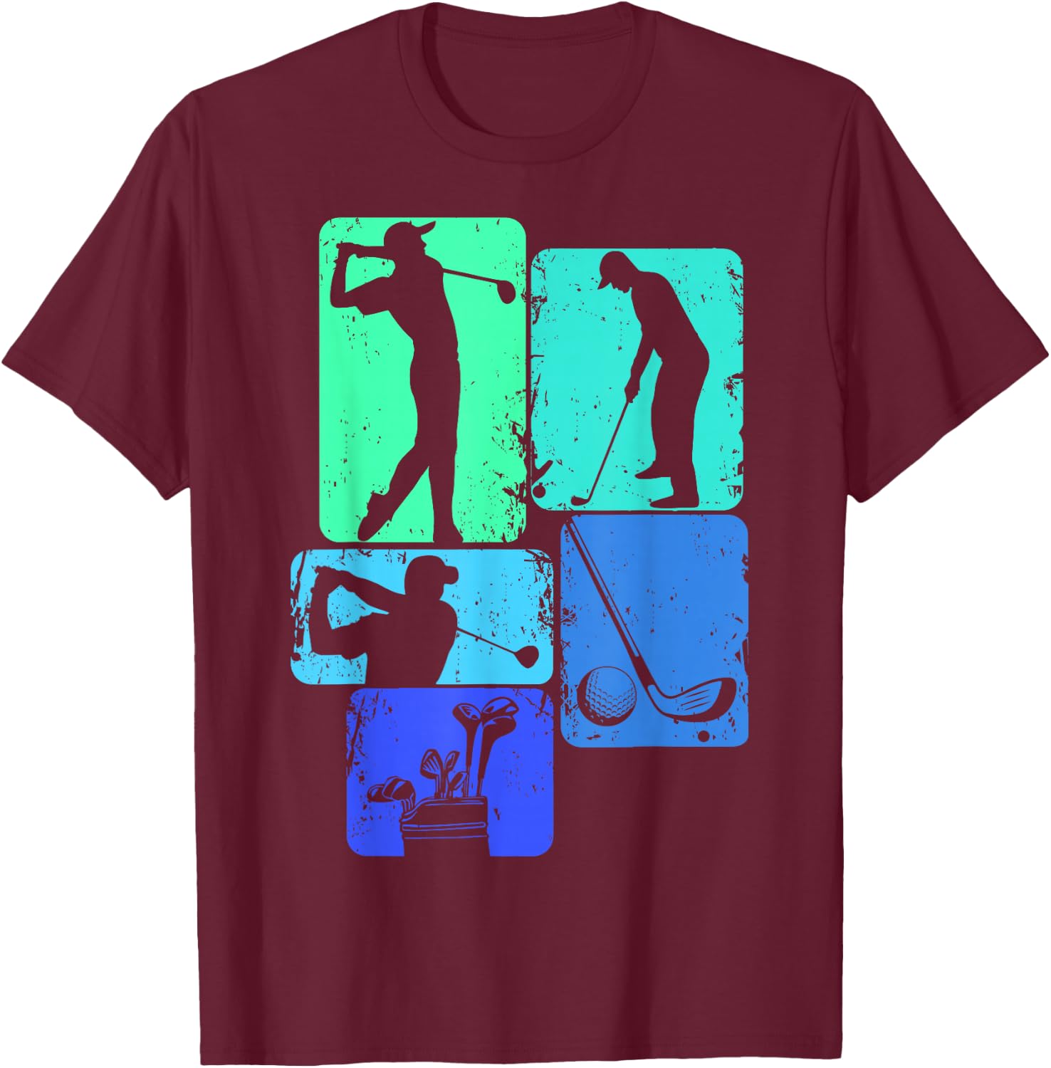 Golf Club Golfer Golfing Boys Kids T-Shirt - T-Shirt | Maroon
