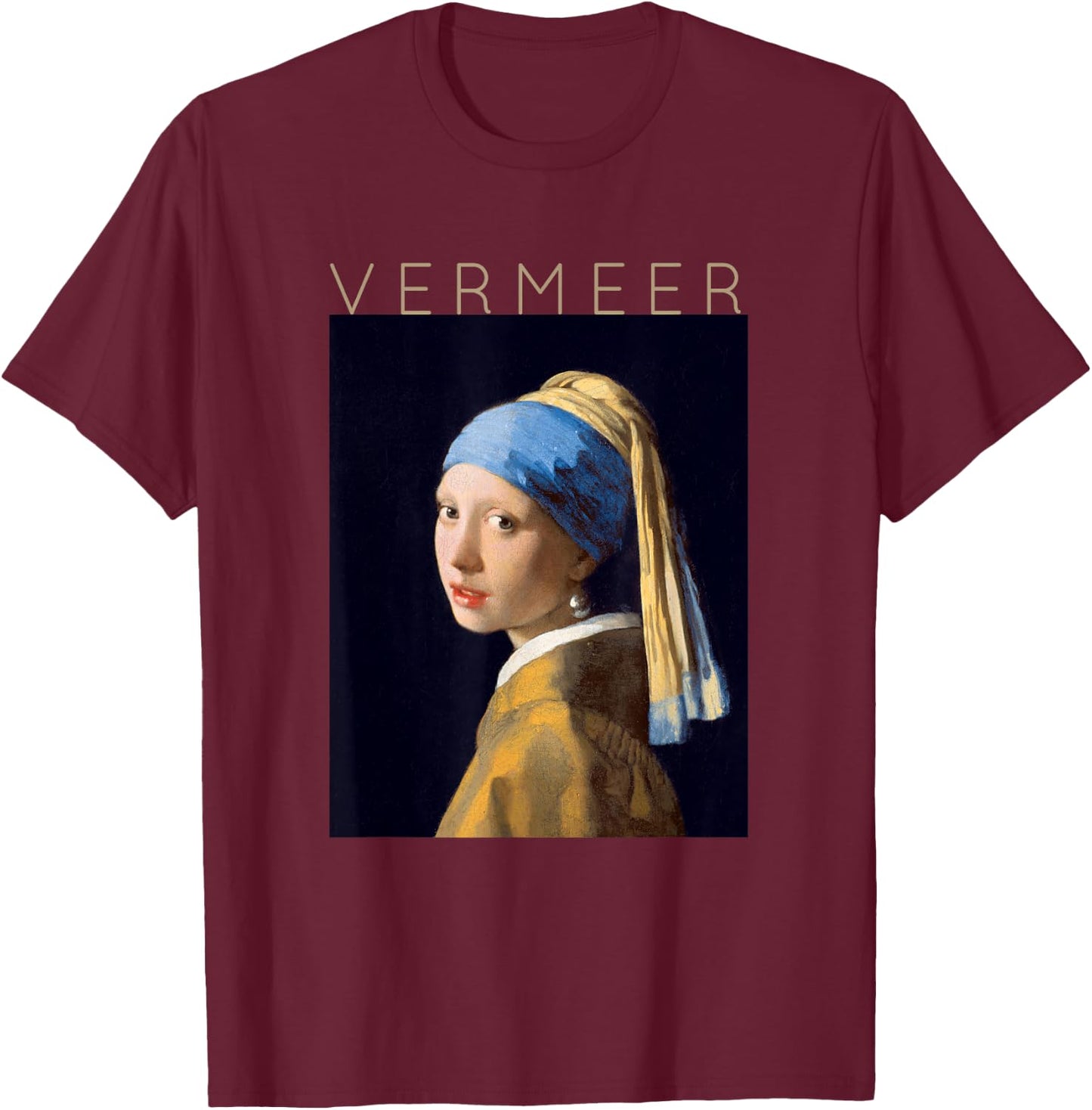 Johannes Vermeer - For Artists - Girl With a Pearl Earring T-Shirt - T-Shirt | Maroon