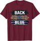 Back The Blue Women's Leopard Support Police Stars Stripes T-Shirt - T-Shirt | Maroon