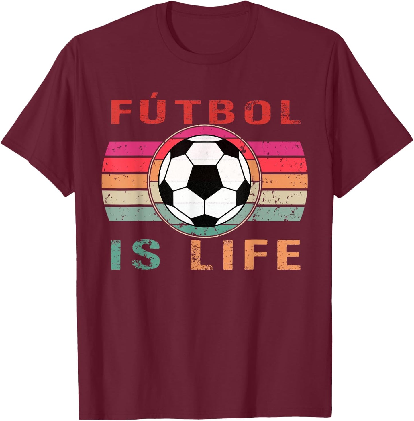 Futbol is Life Futbol is Life Vintage T-Shirt - T-Shirt | Maroon