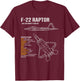 F-22 Raptor T-Shirt - T-Shirt | Maroon