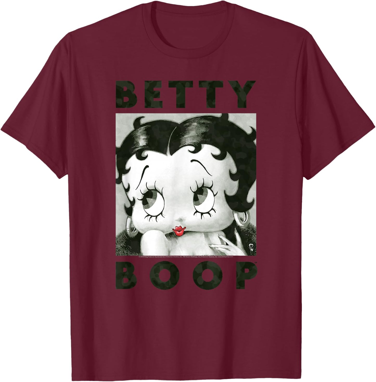 Betty Boop Camo Glamour T-Shirt - T-Shirt | Maroon