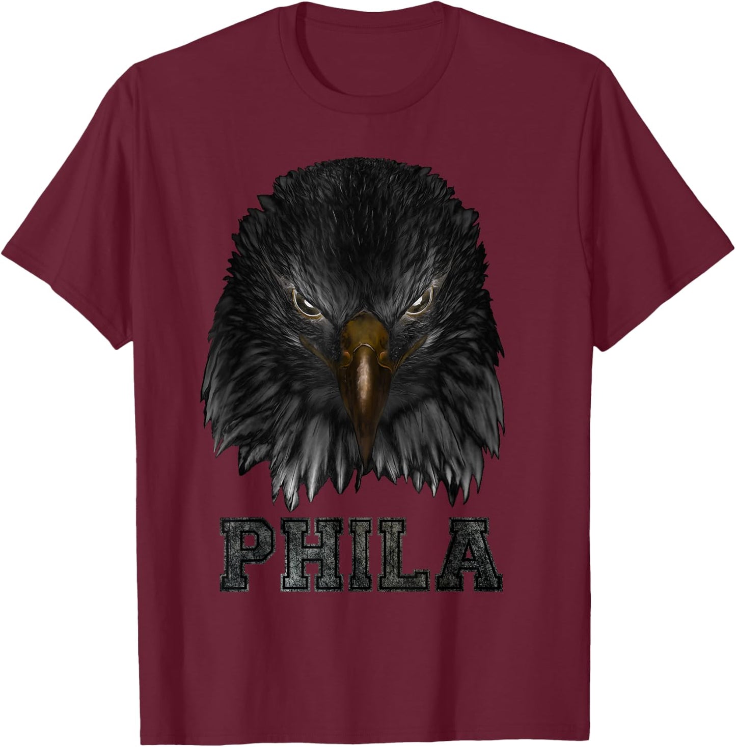 Dark Eagle Head PHILA T-Shirt - T-Shirt | Maroon