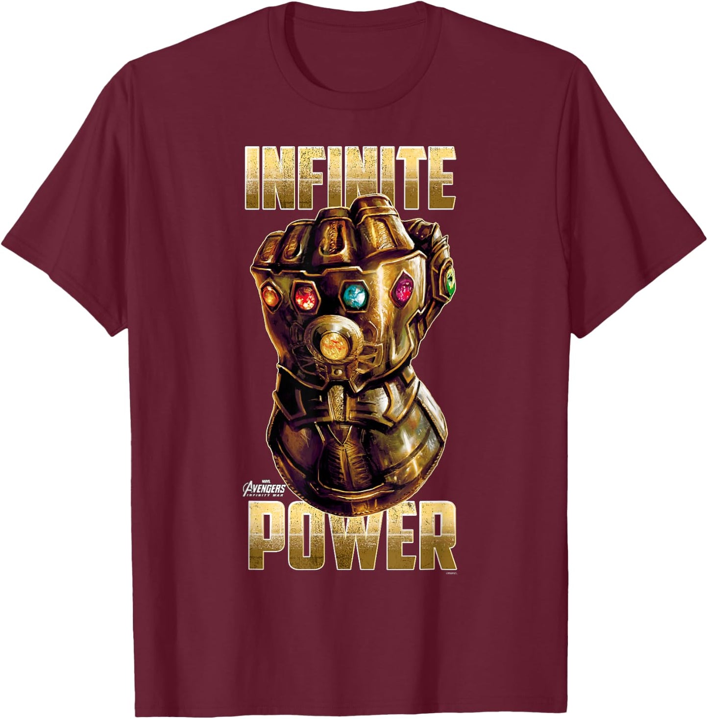 Marvel Avengers Infinity War Infinite Power Graphic T-Shirt - T-Shirt | Maroon