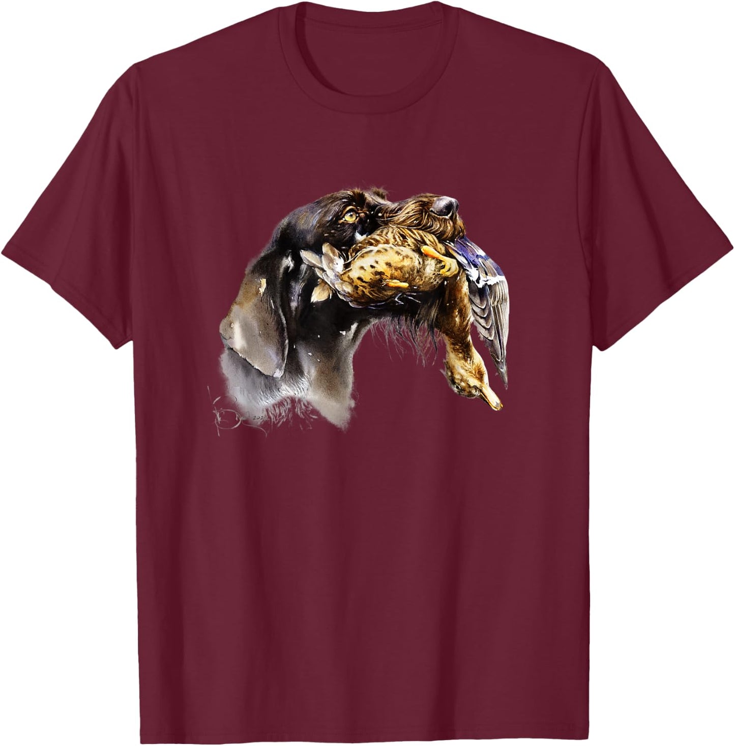 German Wirehaired Pointer Deutsch Drahthaar T-Shirt - T-Shirt | Maroon
