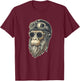 Monkey Pilot Helmet Sunglasses Vintage Ape Jungle Funny T-Shirt - T-Shirt | Maroon