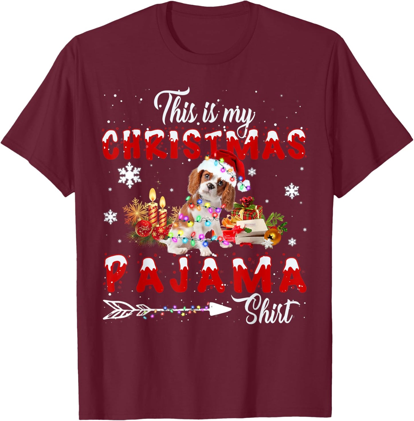 This is My Christmas Pajama Cavalier King Charles Spaniel T-Shirt - T-Shirt | Maroon